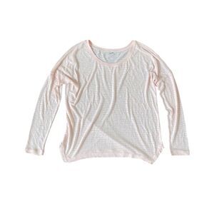 Lorna Jane Sheer Light Pink Striped Long Sleeve Tee